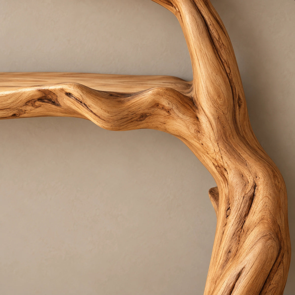 Organic Wall Tree Bookshelf With Arching Curved Trunk For Living Room