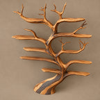 Sculptural Wall Tree Bookshelf With Flowing Twisted Trunk For Living Room