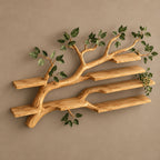 Sculptural Tree Branch Wall Shelf With Long Branch Silhouette For Living Room