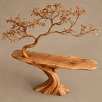 Handcrafted Tree Trunk Console Table With Sculpted Branching Tree For Entryway