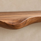 Scandinavian Floating Console Table With Sculptural Root Bracket For Entryway