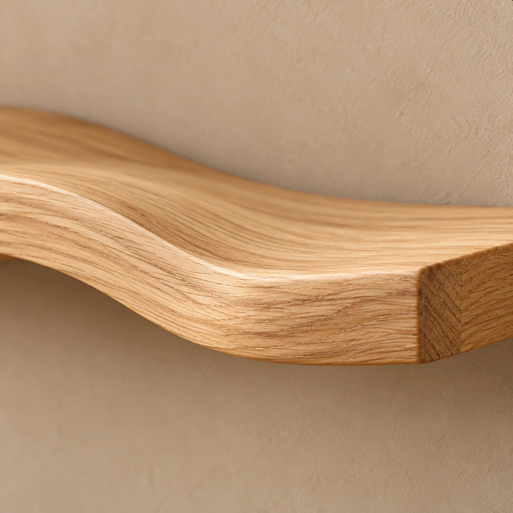 Modern Wavy Floating Wall Shelf With Curved Silhouette For Living Room