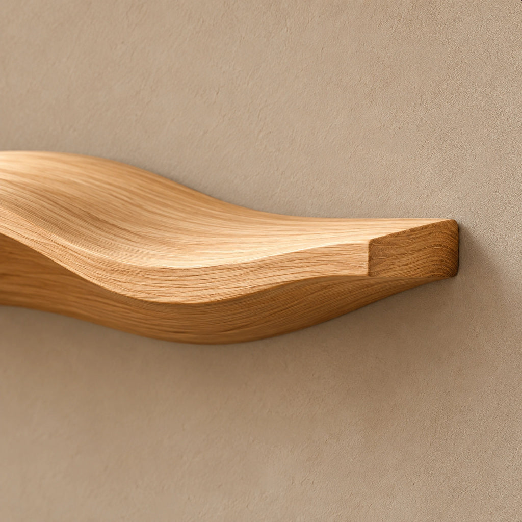 Modern Wavy Floating Wall Shelf With Curved Silhouette For Living Room