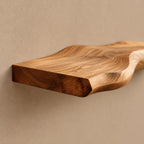 Contemporary Wavy Floating Wall Shelf With Sculpted Edge For Living Room