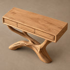 Woodland Tree Root Console Table With 3 Drawers For Living Room